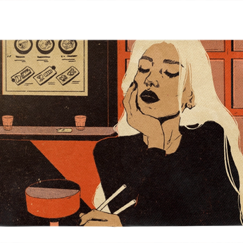 Micro Wallet Ramen Girl - Open Wallet Outside Design