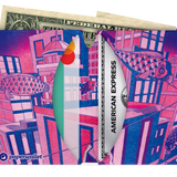Micro Wallet Nobori City - Open Wallet Inside Design with cards and cash