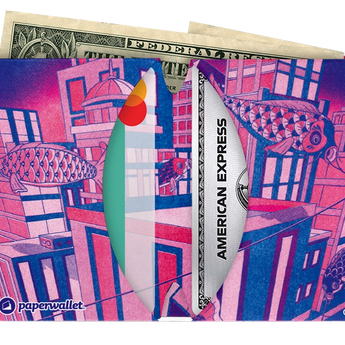 Micro Wallet Nobori City - Open Wallet Inside Design with cards and cash