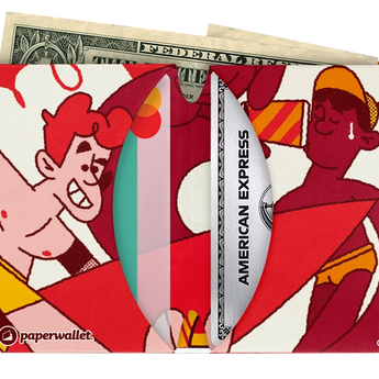 Micro Wallet Brazillian Summer - Open Wallet Inside Design with cards and cash