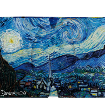 Micro Wallet The Starry Night - Open Wallet Inside Design