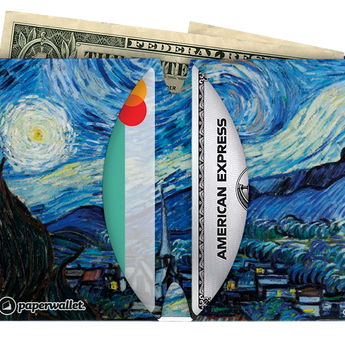 Micro Wallet The Starry Night - Open Wallet Inside Design with cards and cash