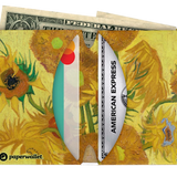 Micro Wallet Sunflowers - Open Wallet Inside Design with cards and cash