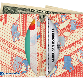 Micro Wallet Cat Bar - Open Wallet Inside Design with cards and cash