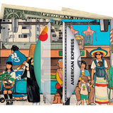 Micro Wallet Okkake Ninja - Open Wallet Inside Design with cards and cash