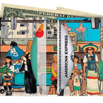 Micro Wallet Okkake Ninja - Open Wallet Inside Design with cards and cash