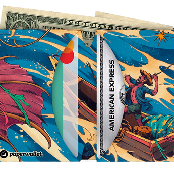 Micro Wallet The Old Man and the Sea - Open Wallet Inside Design with cards and cash