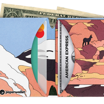 Micro Wallet Wild trail - Open Wallet Inside Design with cards and cash