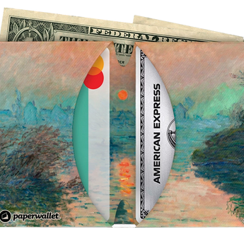 Micro Wallet Impression, Sunrise - Open Wallet Inside Design with cards and cash