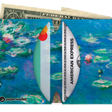 Micro Wallet Water Lily Pond - Open Wallet Inside Design with cards and cash