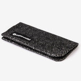 Coin Pouch Graphite - Front Design laying flat side view