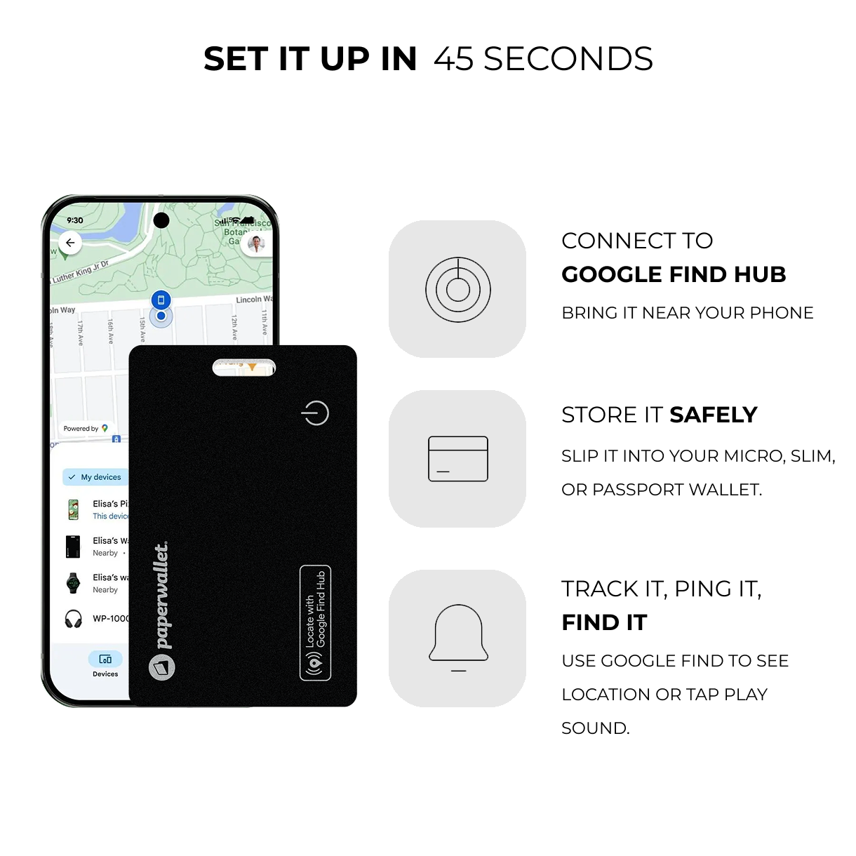 Finder Card (Android) Google Find Hub Smart Tracking Card – Paperwallet
