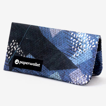 Coin Pouch Blue Camo - Front Design standing on sides