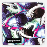 Coin Pouch Shark Feed - Front Design laying flat side view