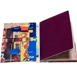 Passport Wallet Tokyo Lights - Open Inside Design with cards and passport