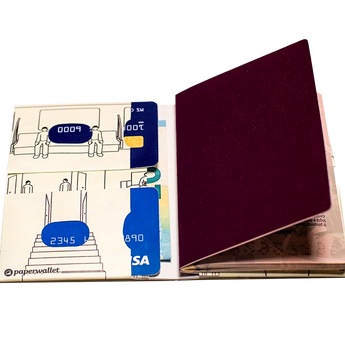 Passport Wallet Symmetry - Open Inside Design with cards and passport