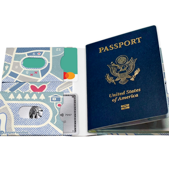 Passport Wallet Dead Ends - Open Inside Design with cards and passport
