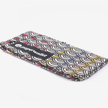 Coin Pouch Geometric Japan - Front Design laying flat side view