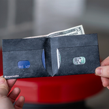 Slim Wallet Black - Open Wallet Inside Design with cards and cash