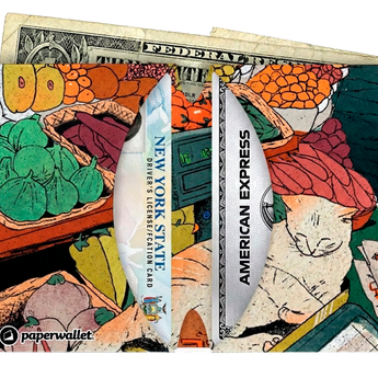 Micro Wallet fish market in the dawn glow - Open Wallet Inside Design