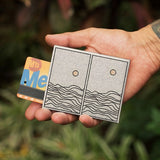 Slim Wallet Waves - Open Wallet Inside Design with cards and cash