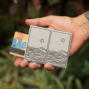 Slim Wallet Waves - Open Wallet Inside Design with cards and cash