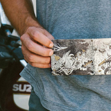 Slim Wallet End of War - Open Wallet Inside Design with cards and cash