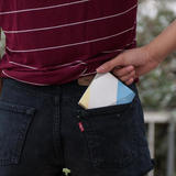 Slim Wallet Triangle Moire - Open Wallet Inside Design with cards and cash