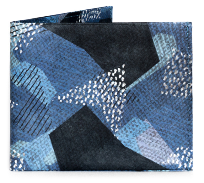 'Blue Camo' Flat Wallet | RFID Protection
