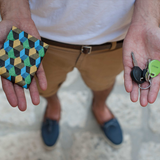 Cubes Slim Wallet In Hand