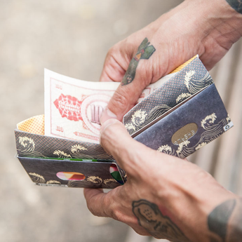 ‘Iconic Kyoto’ Tyvek RFID Slim Wallet with Cash and Credit Cards