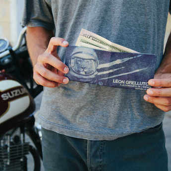 Slim Wallet Final Frontier - Open Wallet Inside Design with cards and cash