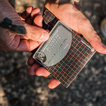 Micro Wallet Iridescent - Open Wallet Inside Design with cards and cash