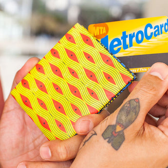 Slim Wallet Africa - Open Wallet Inside Design with cards and cash