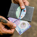 Micro Wallet Graphite - Open Wallet Inside Design with cards and cash